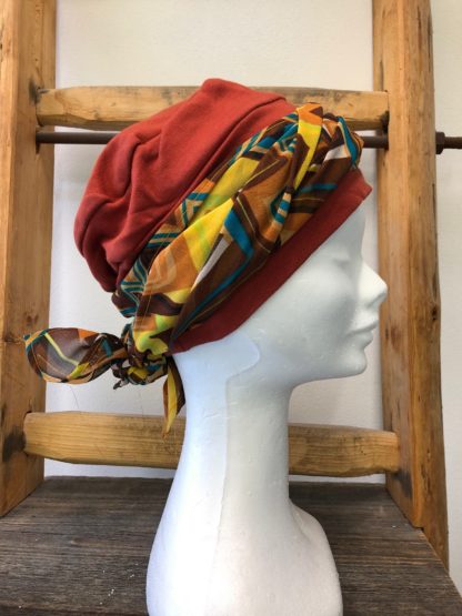 Bonnet  rouille avec foulard