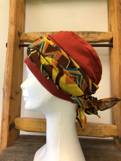 Bonnet  rouille avec foulard – Image 2