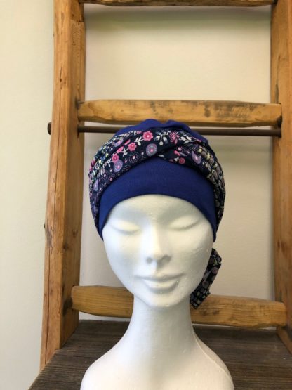 Bonnet  bleu  roi avec foulard – Bild 2
