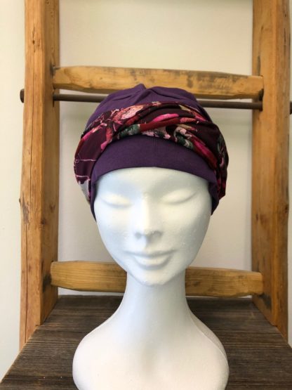 bonnet prune avec foulard
