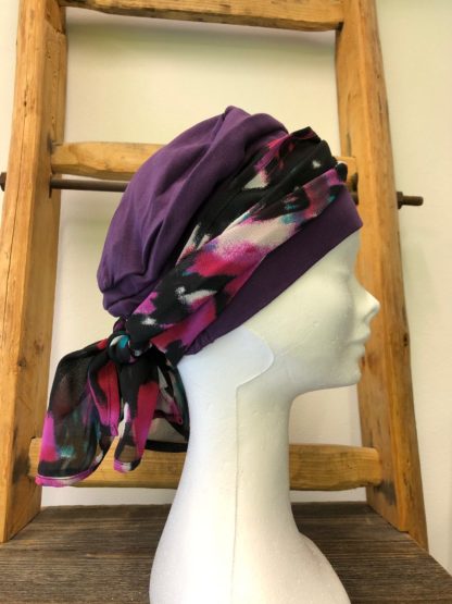 bonnet prune avec foulard - Image 2