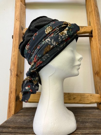 bonnet  gris anthracite avec foulard – Image 2