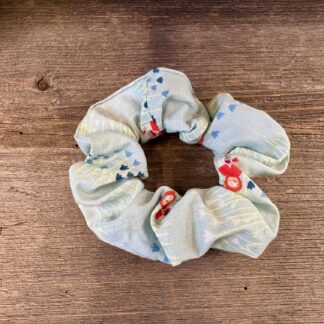 chouchou en coton vert très claire