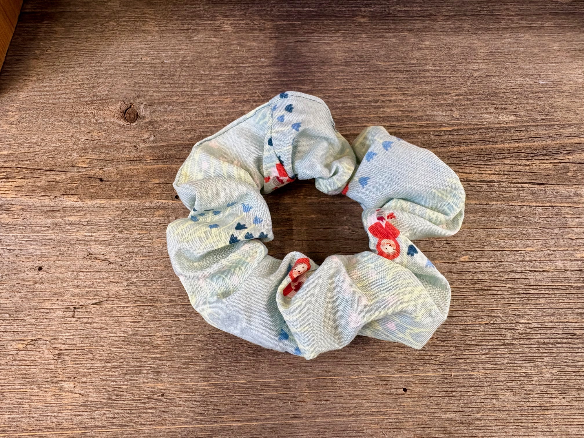 chouchou en coton vert très claire