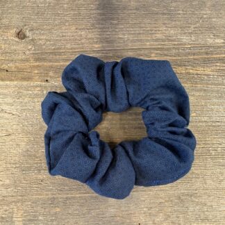 chouchou en coton bleu foncé