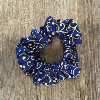 chouchou bleu marin et doré