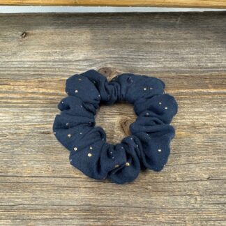 chouchou bleu foncé avec du doré